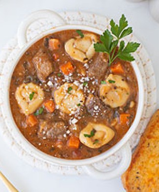 Italian Style Beef & Tortellini Soup