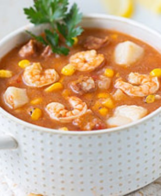 Shrimp Boil Soup with Uncured Sausage