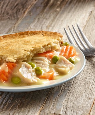 Fully Baked Chicken Pot Pie with White Meat Chicken, Peas & Carrots