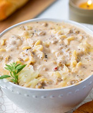 Creamy White Lasagna Soup with Italian Sausage
