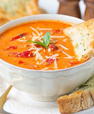 Roasted Red Pepper & Smoked Gouda Bisque